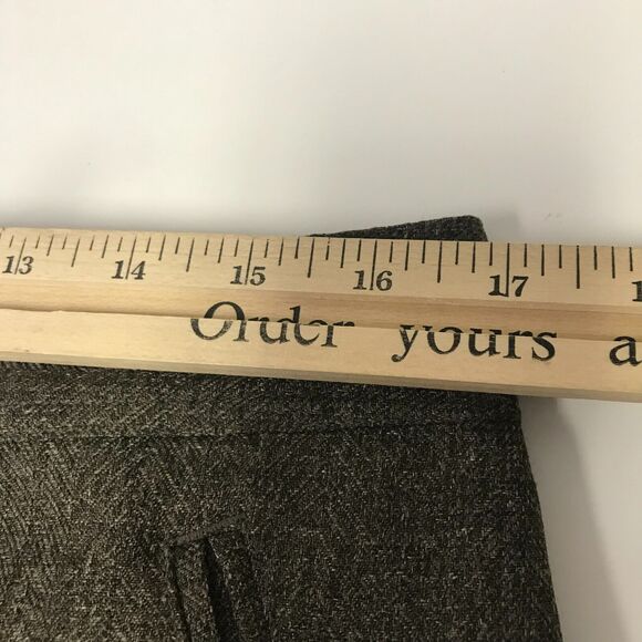 J. Jill Pant Womens 10 Brown Herringbone Tweed Look Mid Rise Flare Leg Pockets - Picture 8 of 11